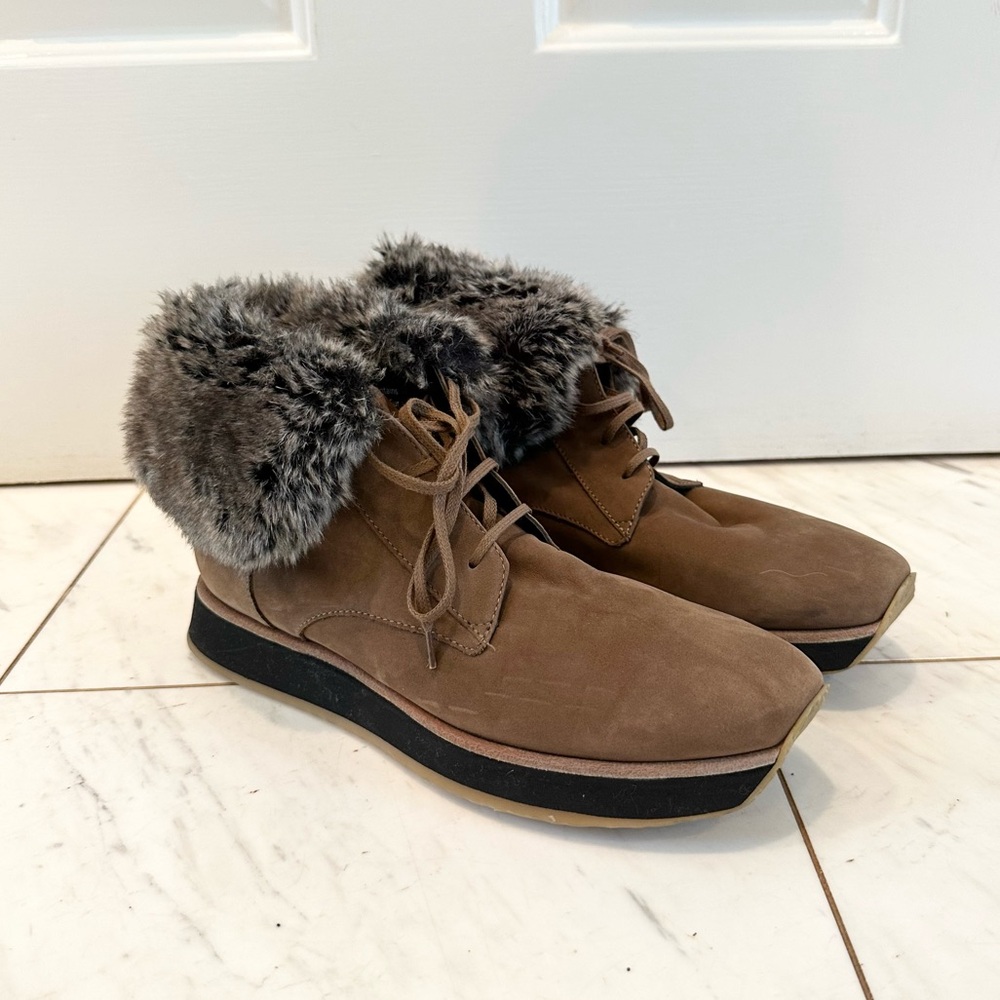 Aquatalia by Marvin K Fur Trimmed Suede Boots